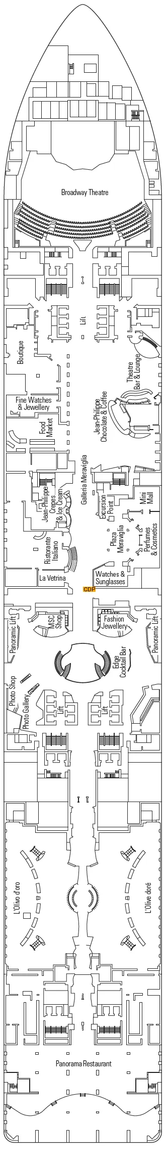 Deck plan for Deck 6 - Petra