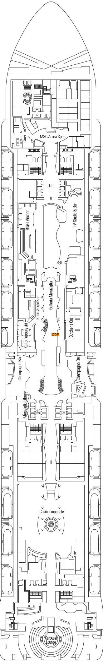 Deck plan for Deck 7 - Taj Mahal 