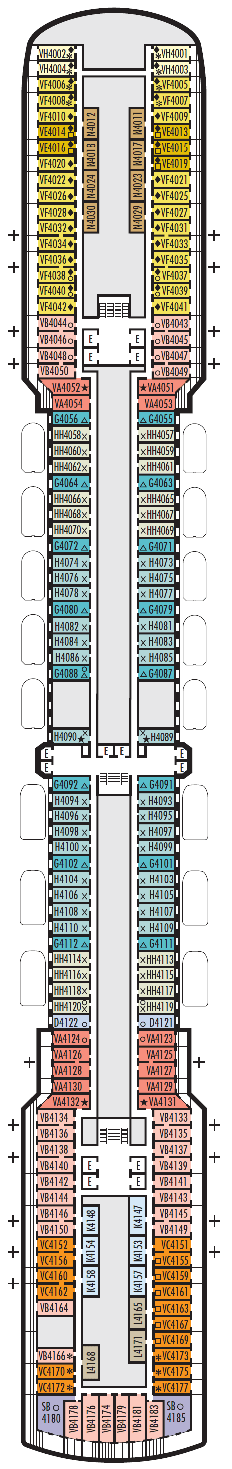 Deck plan for Upper Promenade