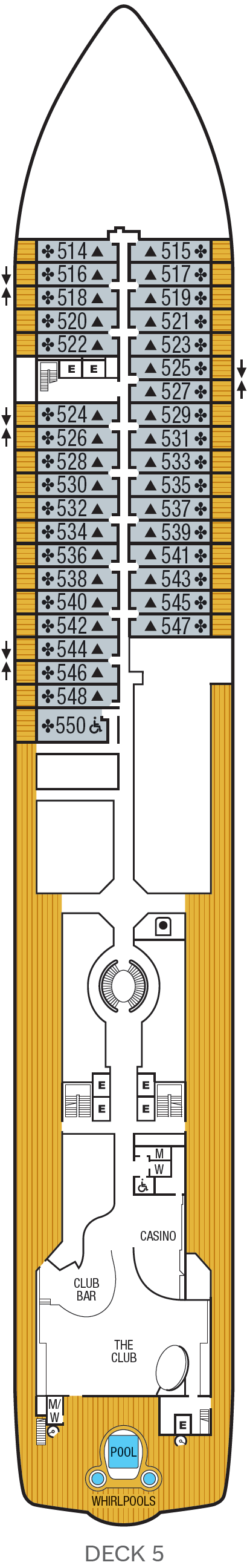 Deck plan for Deck 5