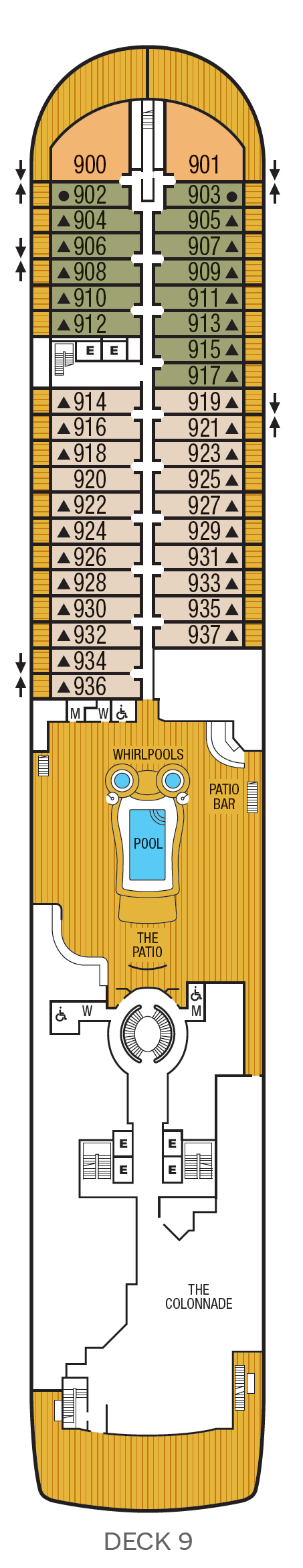 Deck plan for Deck 9