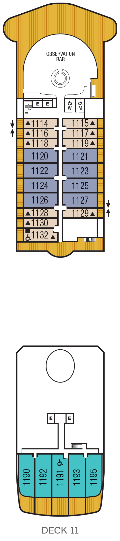 Deck plan for Deck 11