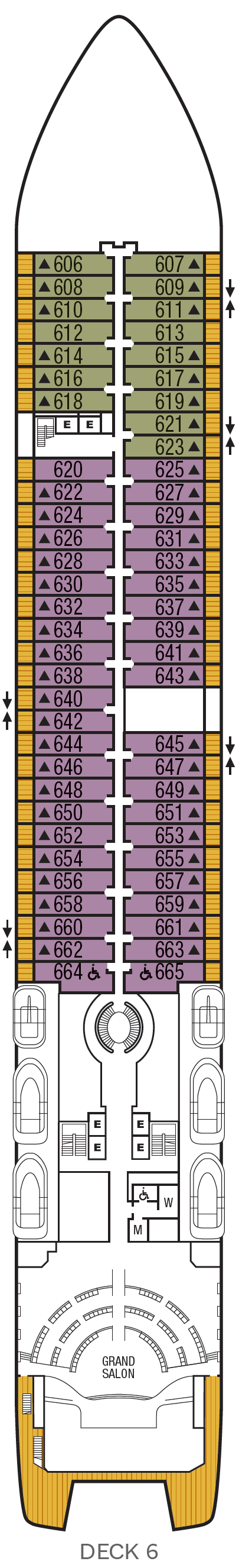 Deck plan for Deck 6