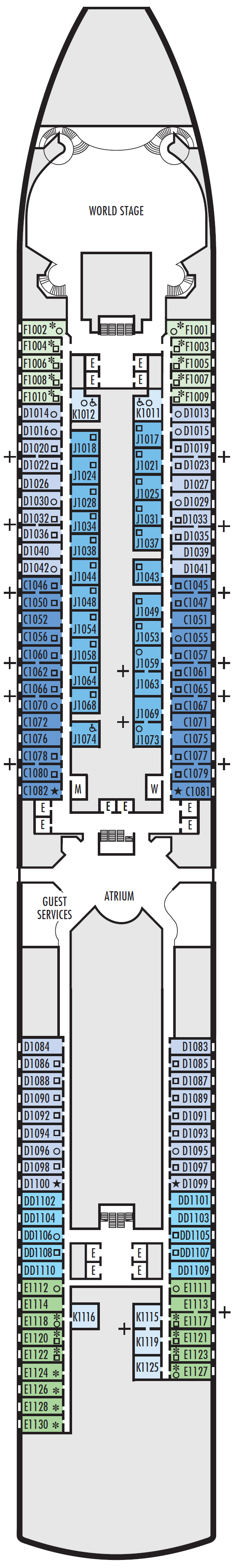 Deck plan for DECK 1 - MAIN DECK