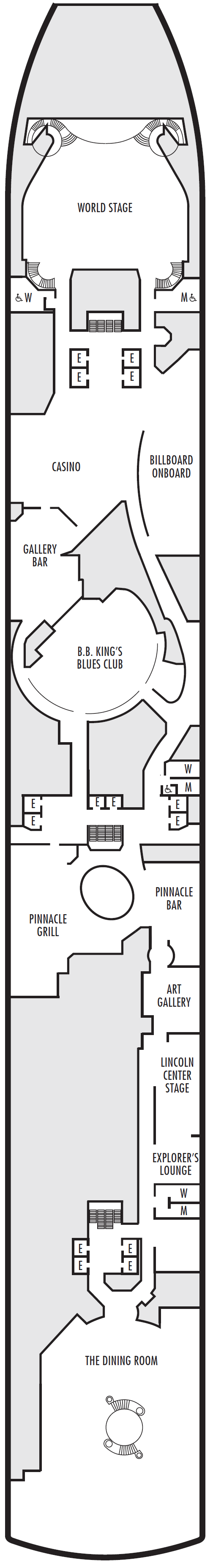 Deck plan for DECK 2 - LOWER PROMENADE DECK