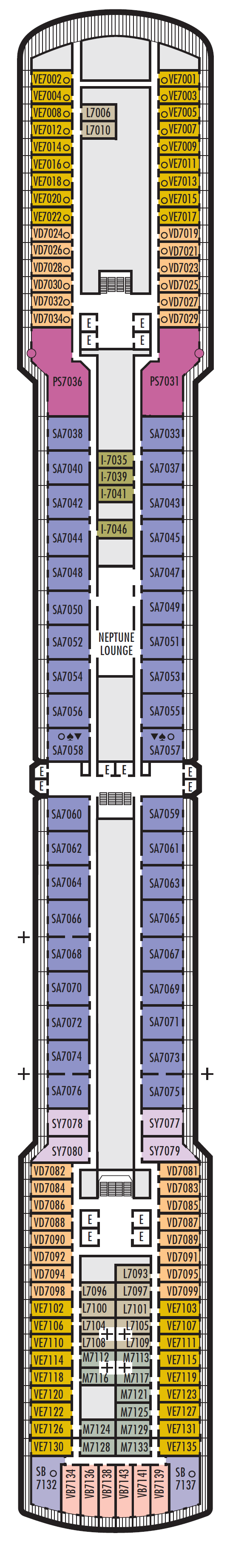 Deck plan for DECK 7 - ROTTERDAM DECK