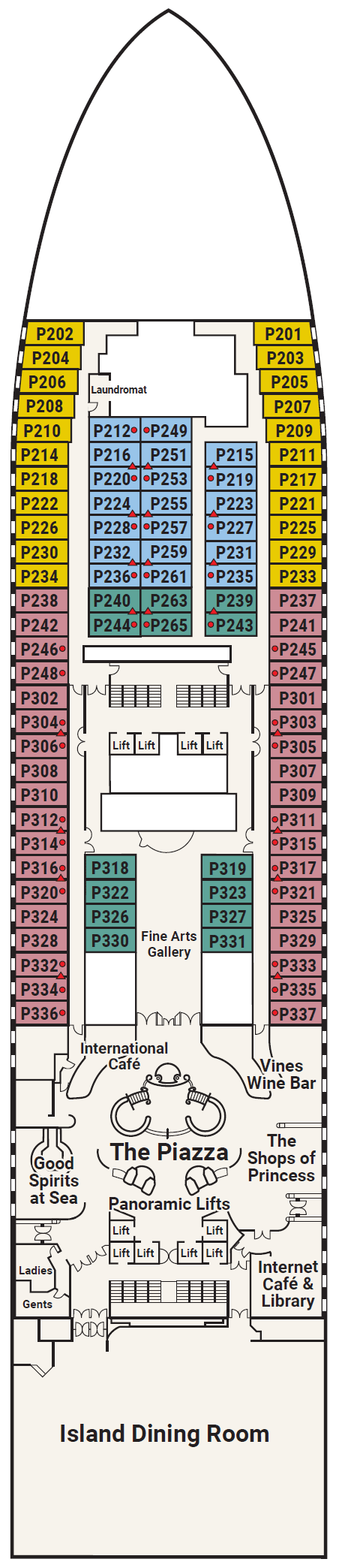 Deck plan for Deck 5 - Plaza