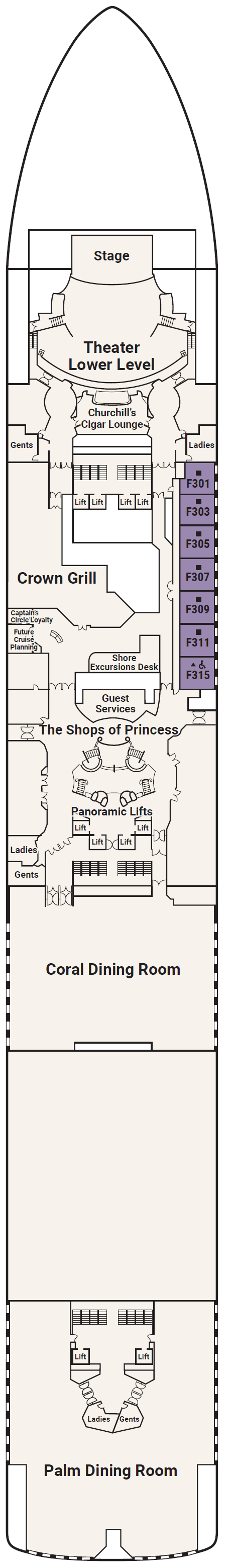 Deck plan for Deck 6 - Fiesta