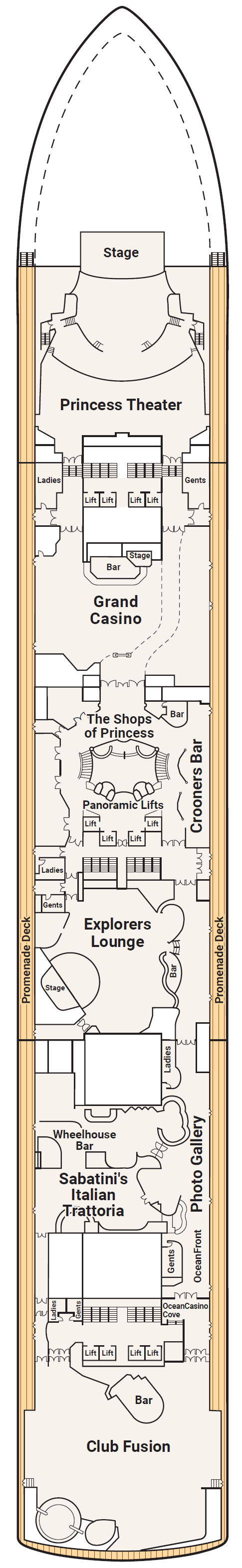 Deck plan for Deck 7 - Promenade