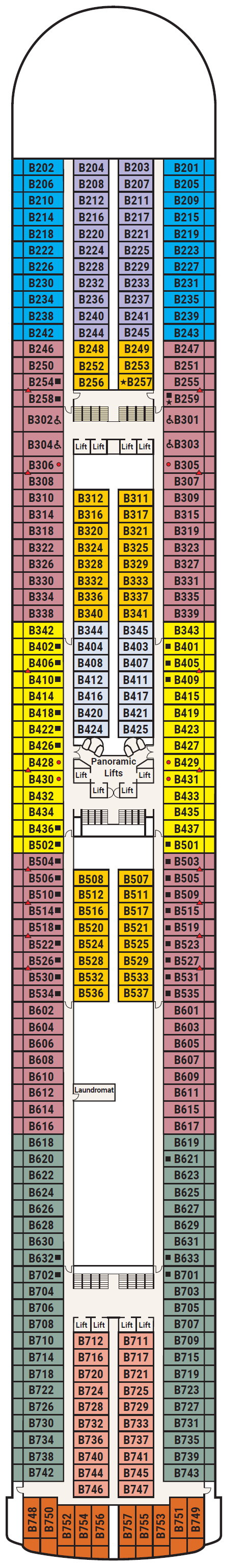 Deck plan for Deck 11 - Baja