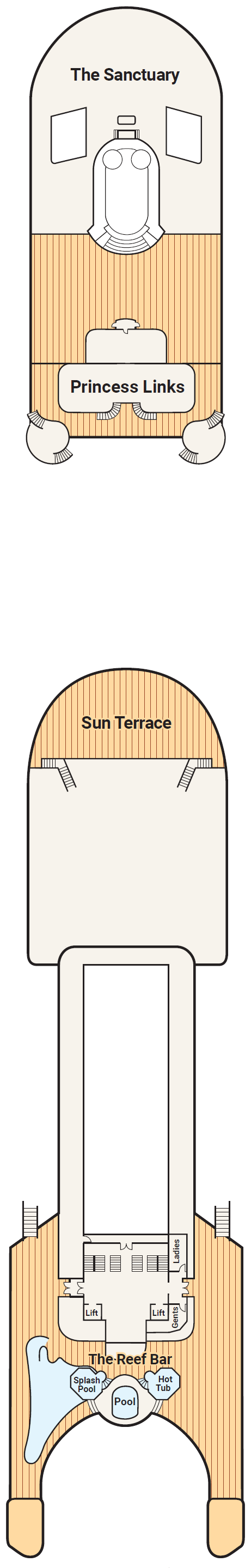 Deck plan for Deck 17 - Sports