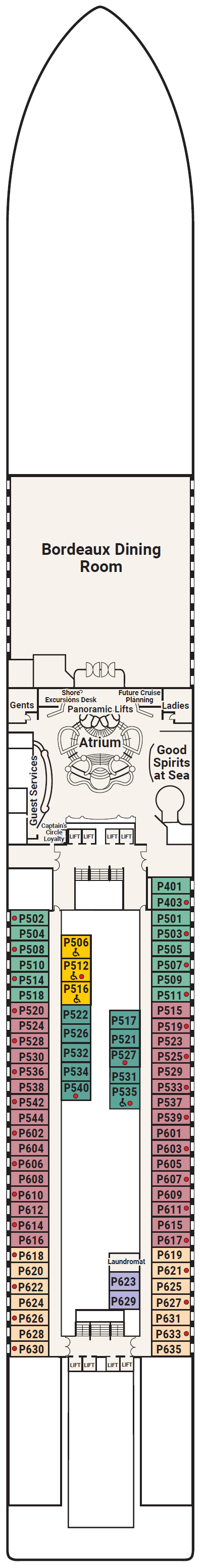 Deck plan for Deck 5 - Plaza