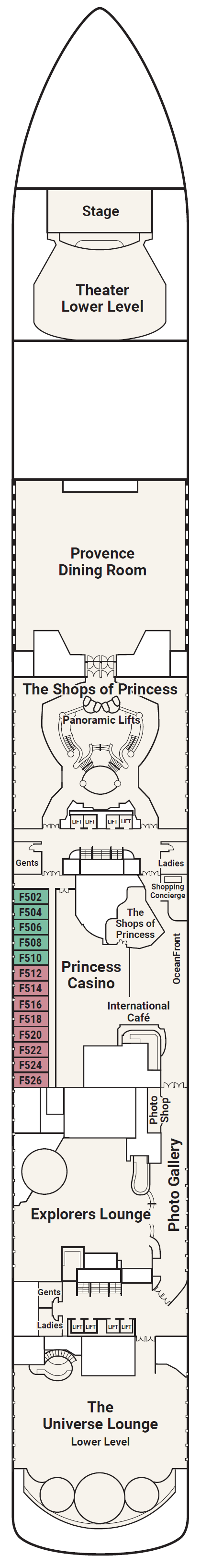 Deck plan for Deck 6 - Fiesta