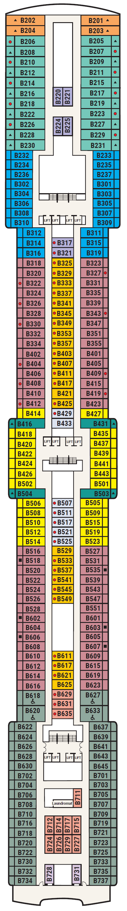 Deck plan for Deck 11 - Baja