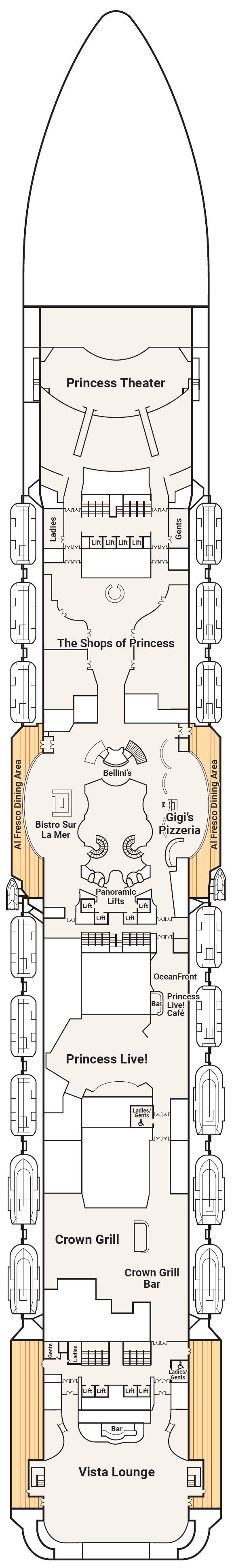 Deck plan for Deck 7 - Promenade