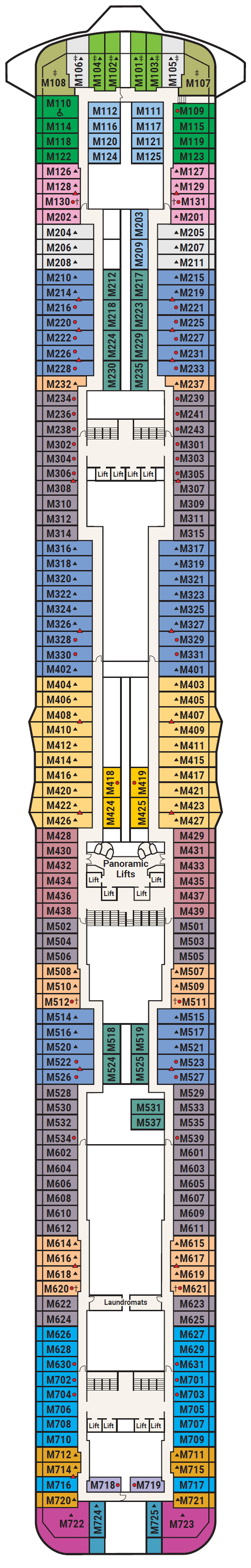 Deck plan for Deck 15 - Marina