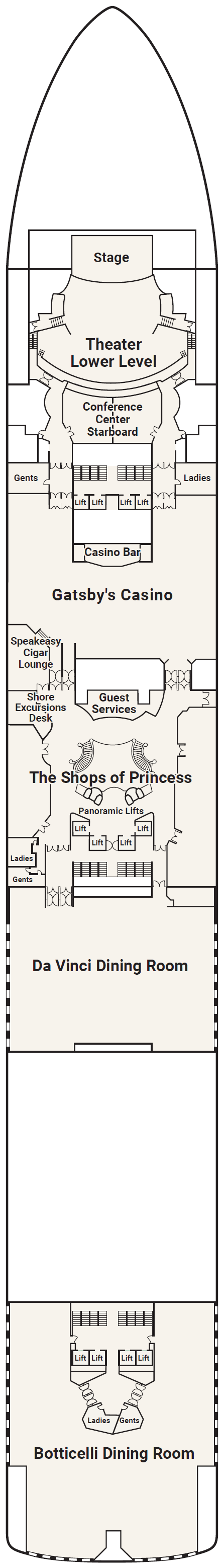 Deck plan for Deck 6 - Fiesta