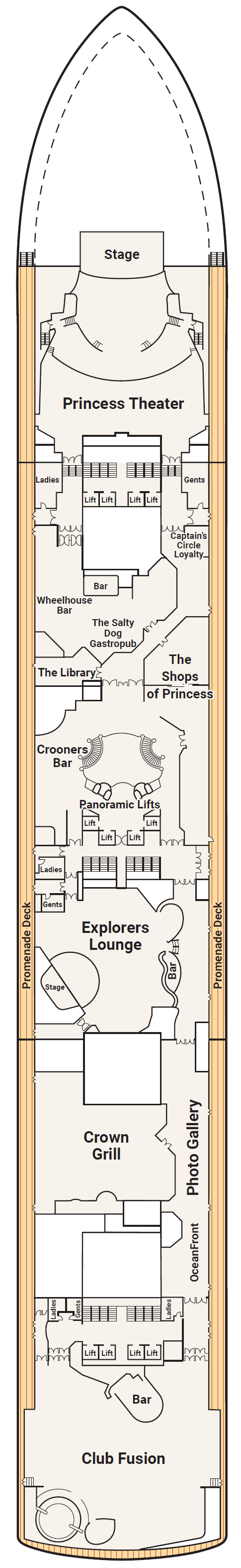 Deck plan for Deck 7 - Promenade