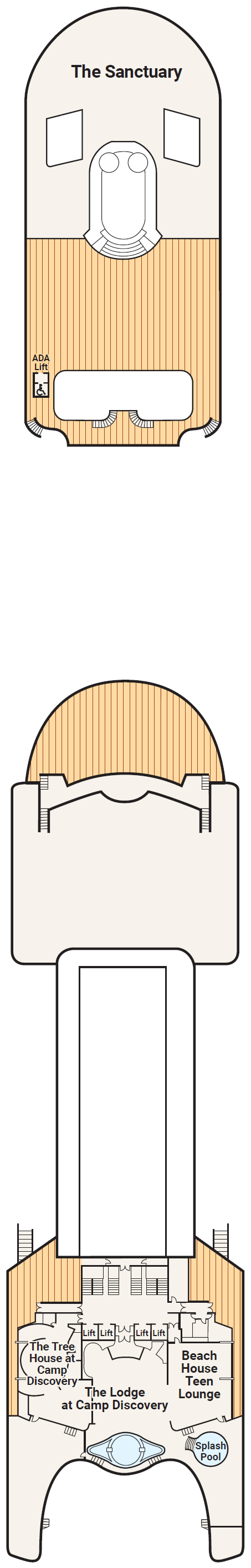 Deck plan for Deck 17 - Sports