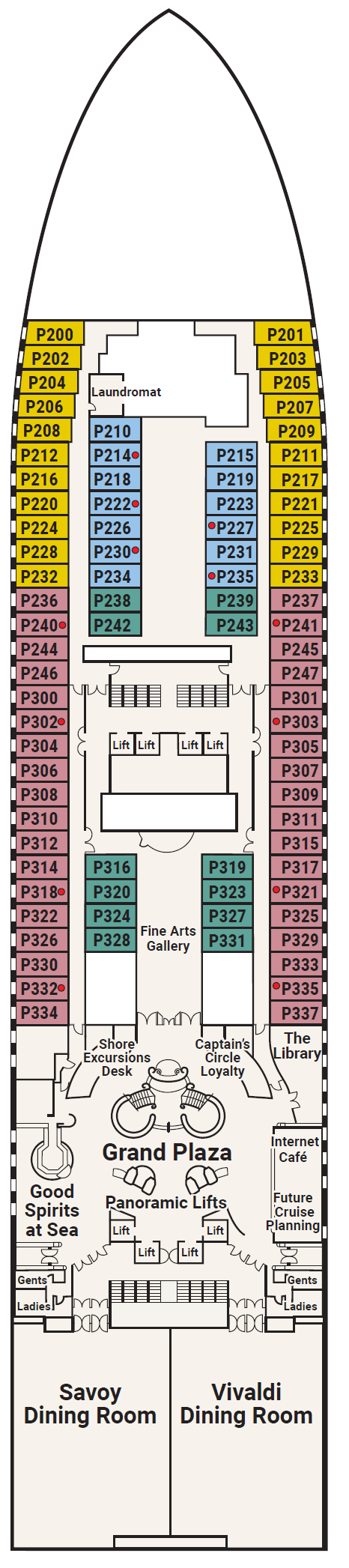Deck plan for Deck 5 - Plaza