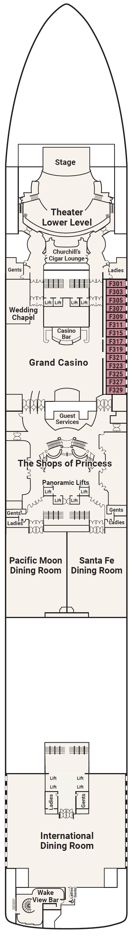 Deck plan for Deck 6 - Fiesta