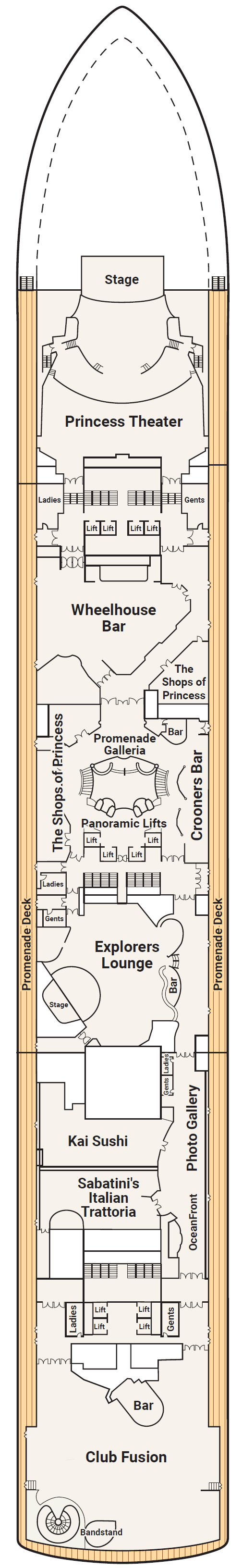 Deck plan for Deck 7 - Promenade