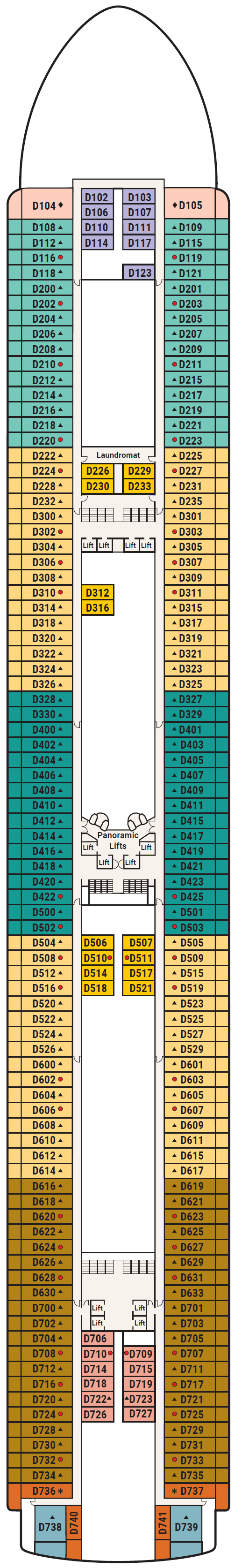 Deck plan for Deck 9 - Dolphin