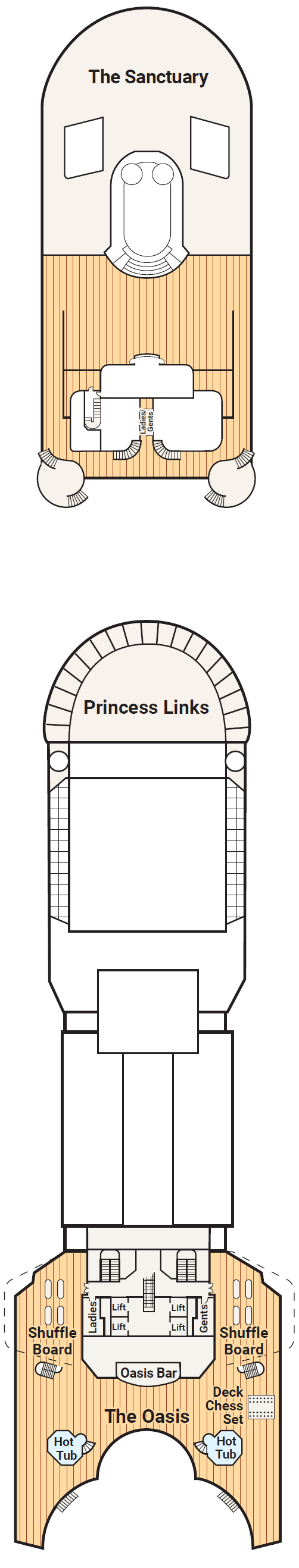 Deck plan for Deck 16 - Sports