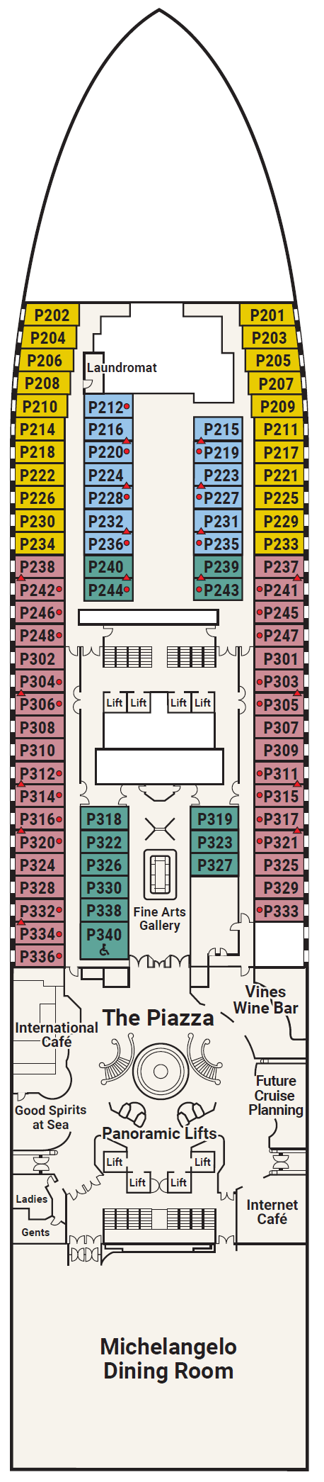 Deck plan for Deck 5 - Plaza