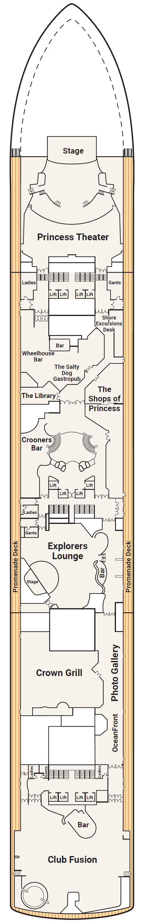 Deck plan for Deck 7 - Promenade