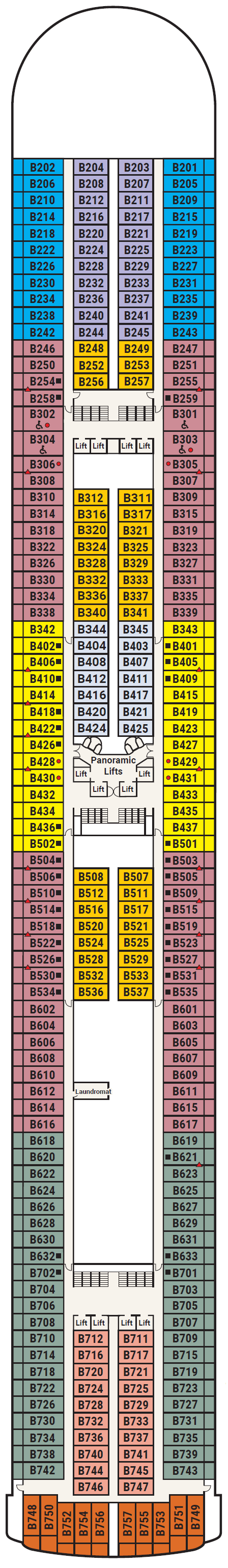 Deck plan for Deck 11 - Baja