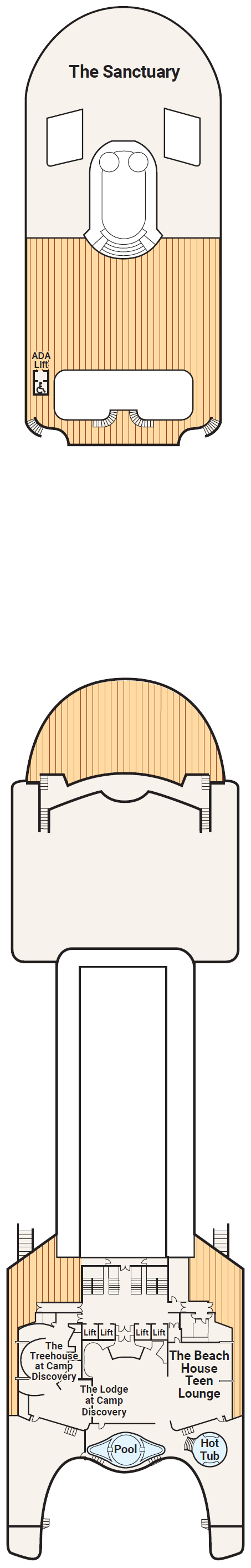 Deck plan for Deck 17 - Sports