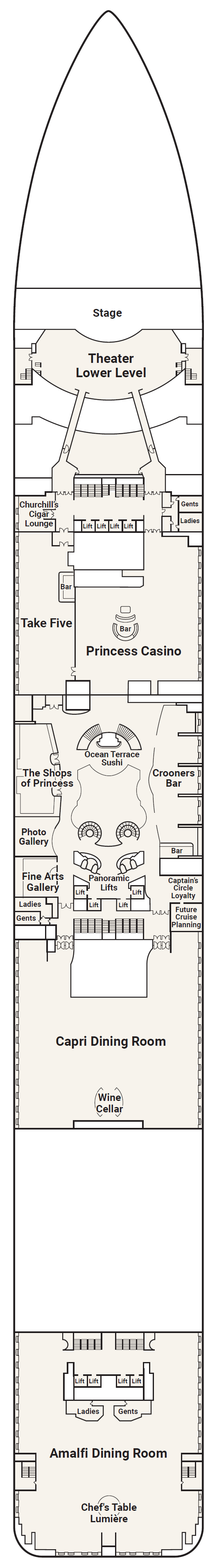 Deck plan for Deck 6 - Fiesta