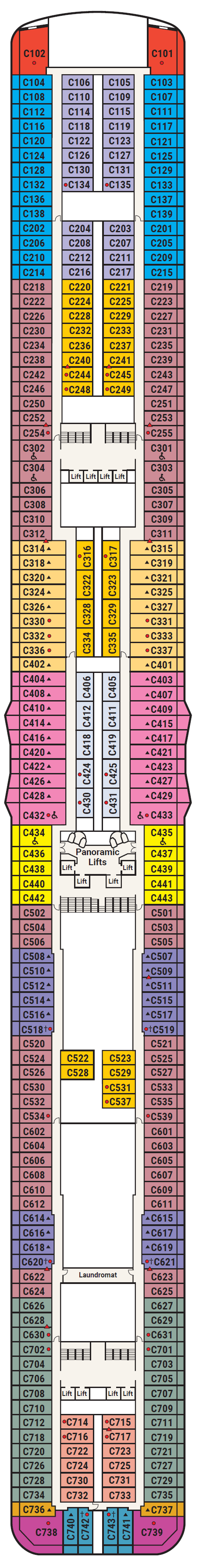 Deck plan for Deck 10 - Caribe