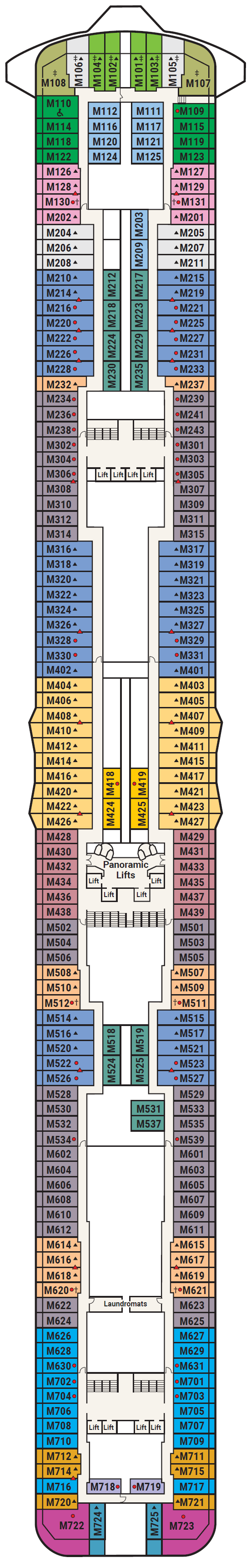 Deck plan for Deck 15 - Marina