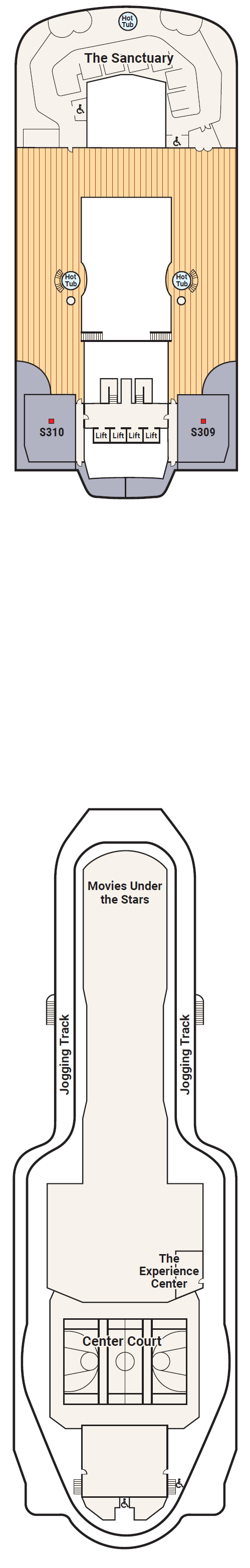 Deck plan for Deck 18 - Sky