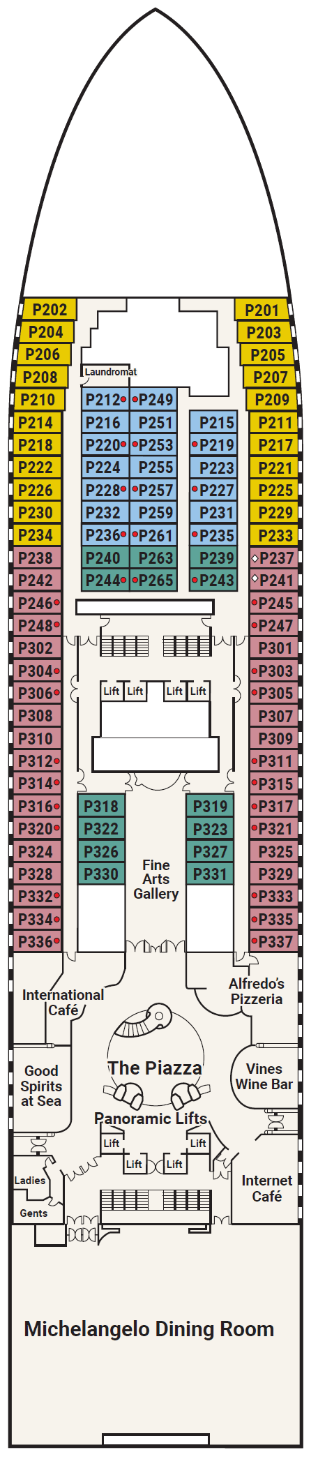 Deck plan for Deck 5 - Plaza