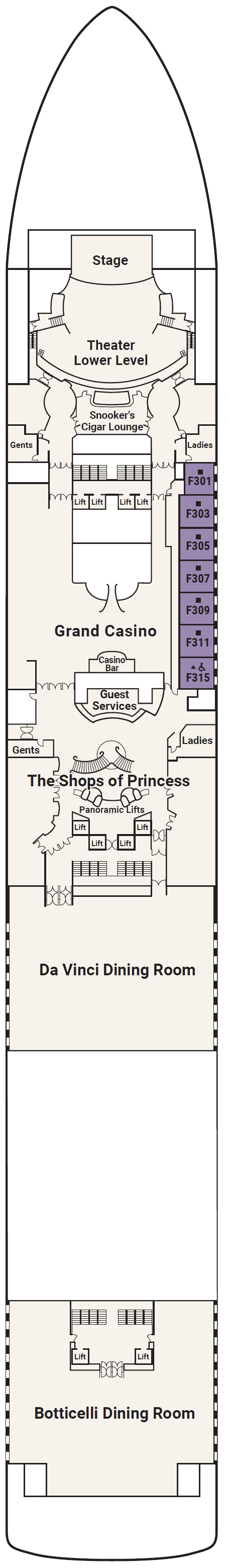 Deck plan for Deck 6 - Fiesta
