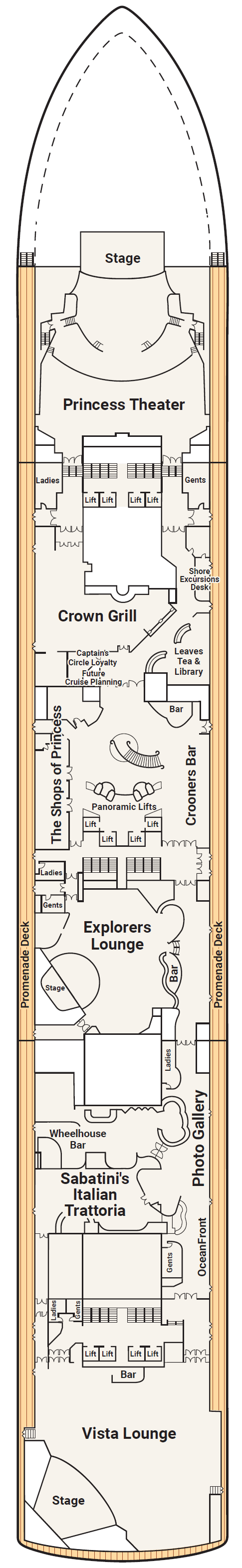Deck plan for Deck 7 - Promenade