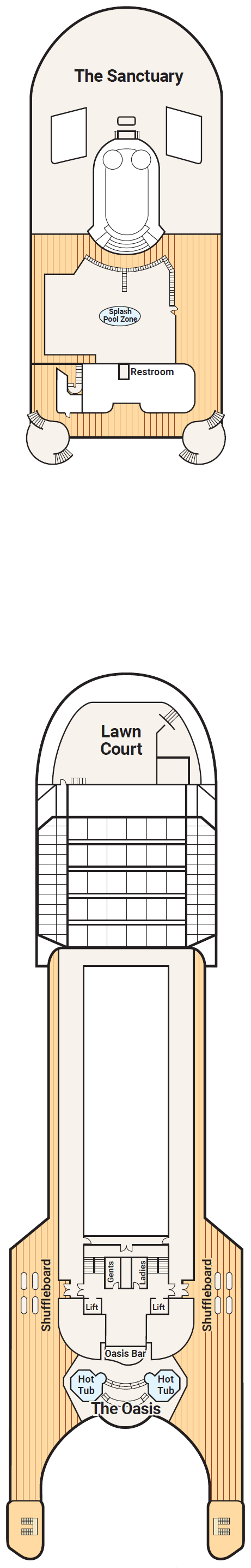 Deck plan for Deck 16 - Sports