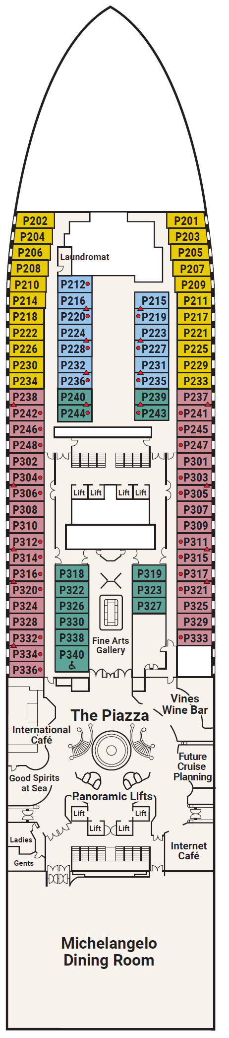 Deck plan for Deck 5 - Plaza