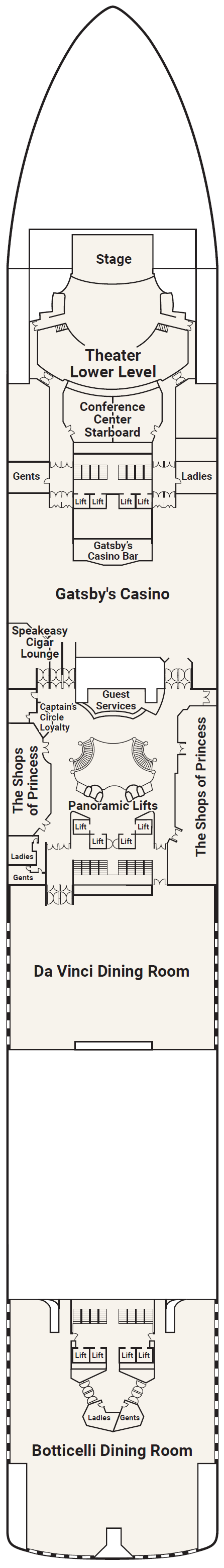 Deck plan for Deck 6 - Fiesta