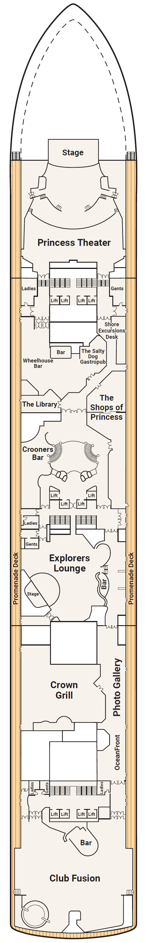 Deck plan for Deck 7 - Promenade