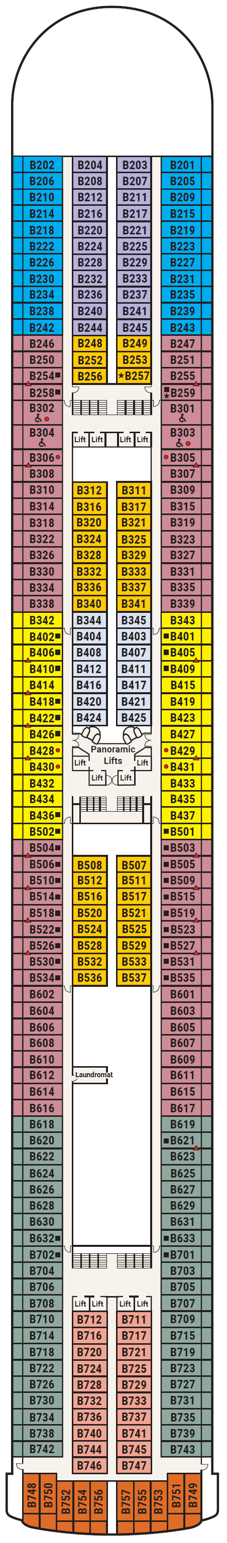 Deck plan for Deck 11 - Baja