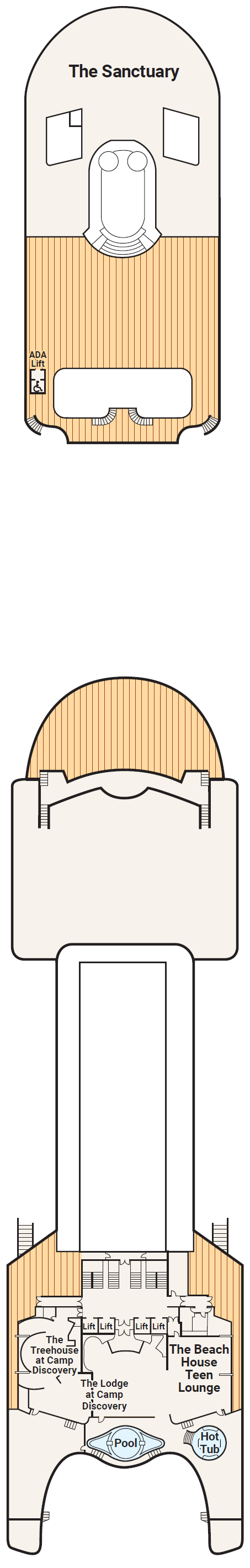 Deck plan for Deck 17 - Sports
