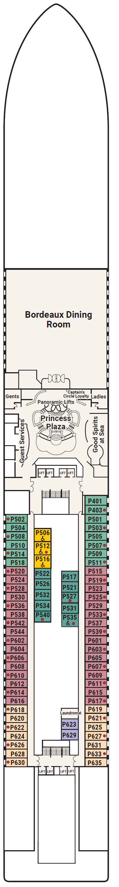 Deck plan for Deck 5 - Plaza