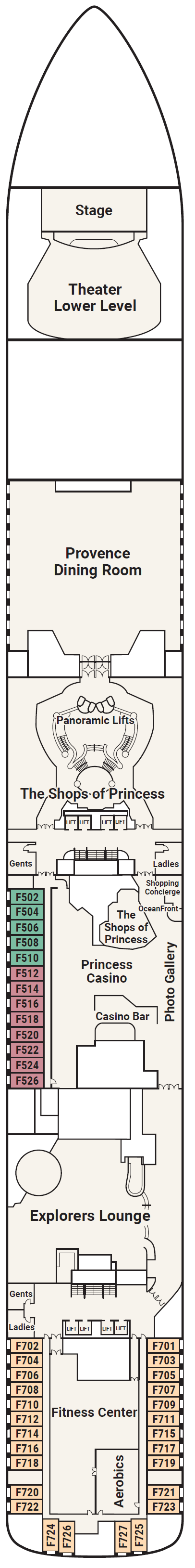 Deck plan for Deck 6 - Fiesta