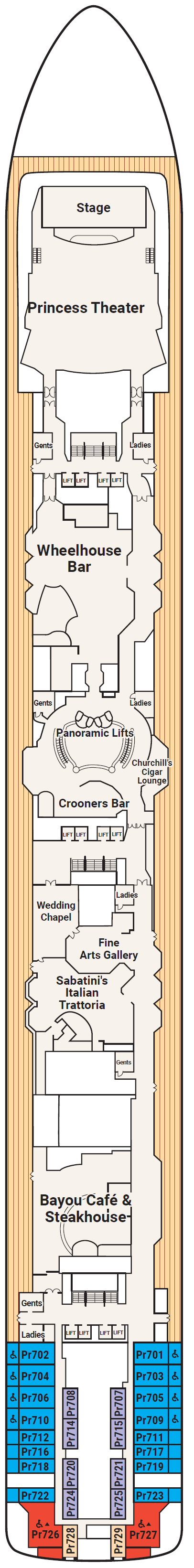 Deck plan for Deck 7 - Promenade