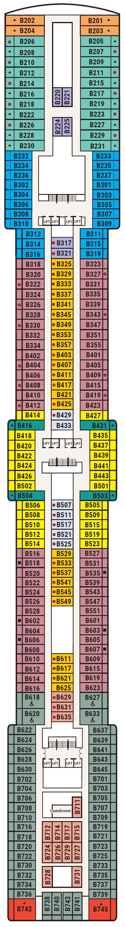 Deck plan for Deck 11 - Baja
