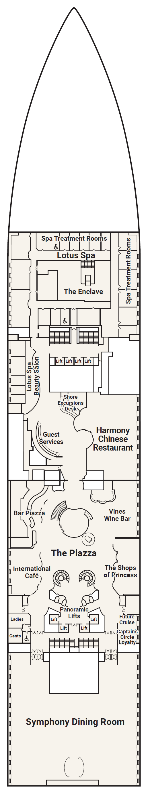 Deck plan for Deck 5 - Plaza